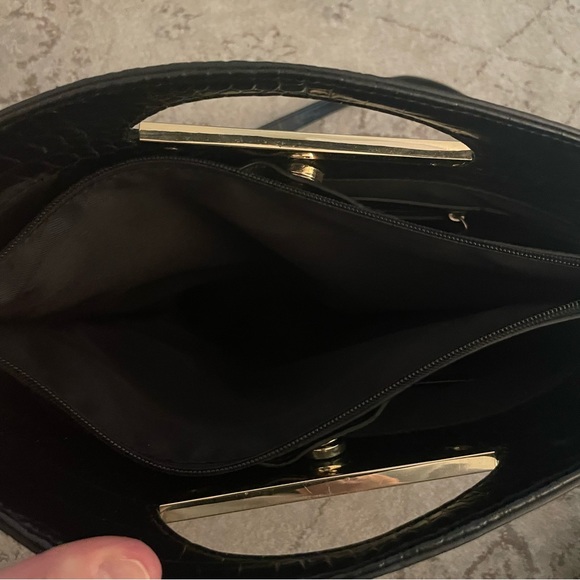 Nine West Black Faux Croc Bucket Bag with Adjustable and Detachable Strap - Picture 10 of 10